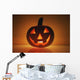 A Pumpkin Carved Into A Happy Face Wall Mural