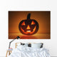 A Pumpkin Carved Into A Happy Face Wall Mural