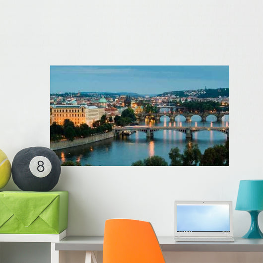 Prague and Vltava River Wall Decal Design 2