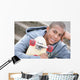 A Boy With A Skateboard Wall Mural