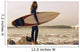 Young Woman With Her Surfboard At The Beach Wall Mural
