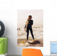 Young Woman With Her Surfboard Wall Mural