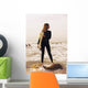 Young Woman With Her Surfboard Wall Mural