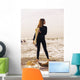 Young Woman With Her Surfboard Wall Mural