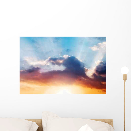 Orange Blue Sunset Wall Decal