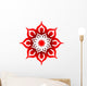 OM Prayer Mandala Red White - Wellness Wall Decal