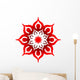 OM Prayer Mandala Red White - Wellness Wall Decal