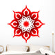 OM Prayer Mandala Red White - Wellness Wall Decal