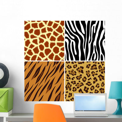 Seamless Animal Print Wall Mural shown on a wall