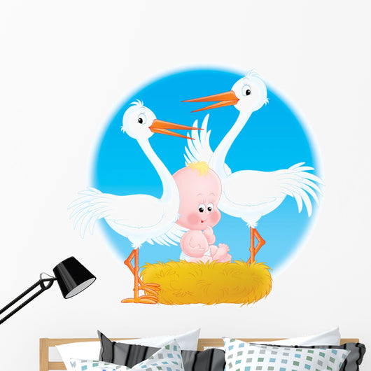 baby nestling Wall Mural