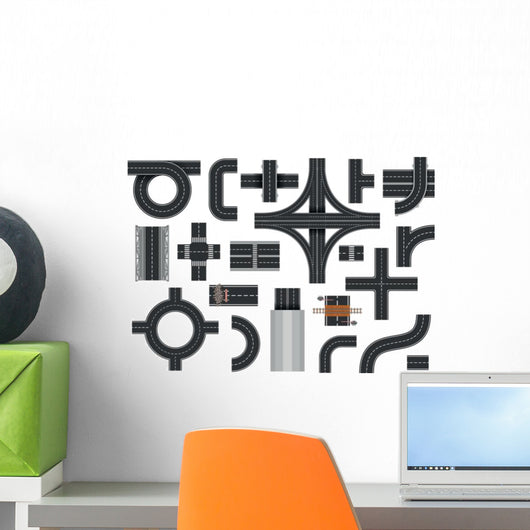 Street Road Elements Wall Decal Sticker Set