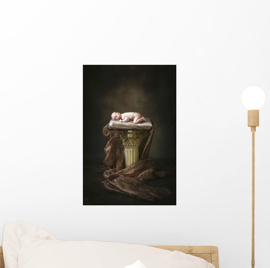 A Baby Asleep On A Pillar Wall Mural