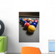 Pool Balls On A Billiard Table With The Eight Ball Facing Upwards Wall Mural