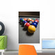 Pool Balls On A Billiard Table With The Eight Ball Facing Upwards Wall Mural