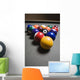 Pool Balls On A Billiard Table With The Eight Ball Facing Upwards Wall Mural