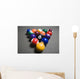 Pool Balls On A Billiard Table With The Eight Ball Facing Upwards Wall Mural