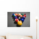 Pool Balls On A Billiard Table With The Eight Ball Facing Upwards Wall Mural