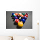 Pool Balls On A Billiard Table With The Eight Ball Facing Upwards Wall Mural