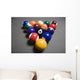 Pool Balls On A Billiard Table With The Eight Ball Facing Upwards Wall Mural