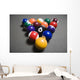 Pool Balls On A Billiard Table With The Eight Ball Facing Upwards Wall Mural