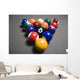 Pool Balls On A Billiard Table With The Eight Ball Facing Upwards Wall Mural