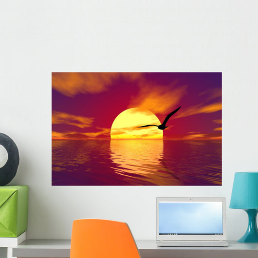 ocean and sunset Wall Mural