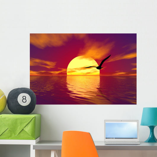 ocean and sunset Wall Mural
