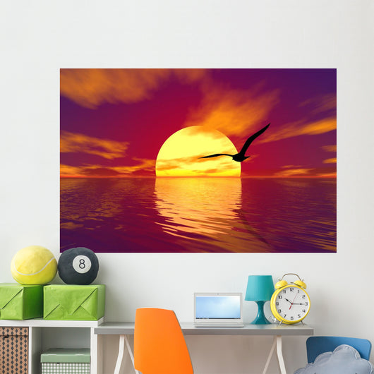 ocean and sunset Wall Mural