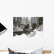 A Waterfall In To A River In Winter Wall Mural