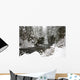 A Waterfall In To A River In Winter Wall Mural