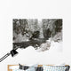 A Waterfall In To A River In Winter Wall Mural