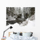 A Waterfall In To A River In Winter Wall Mural