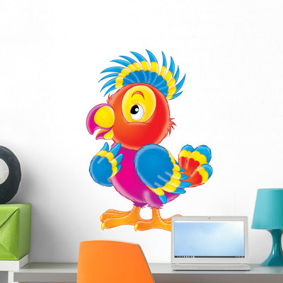 Parrot Wall Decal shown on a wall