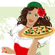 pizza girl Wall Decal