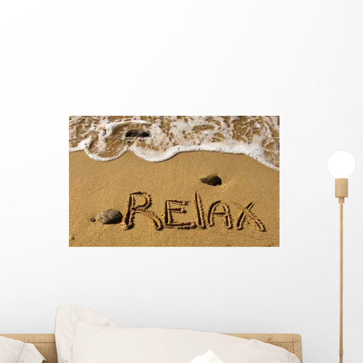Relax Inscription Sand near Wall Decal Design 2