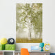 Birch Trees In The Fog Wall Mural