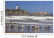 Seagulls On The Beach And Yaquina Head Lighthouse On The Oregon Coast Wall Mural
