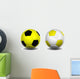 yellow black soccer balls Wall Decal