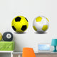 yellow black soccer balls Wall Decal