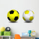 yellow black soccer balls Wall Decal