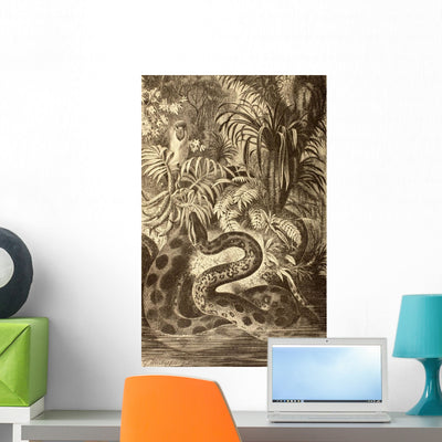 Anaconda Looking for Prey Wall Mural shown on a wall