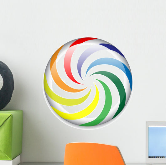Colorful peppermint candy button Wall Mural