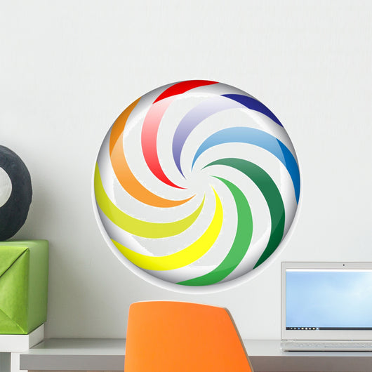 Colorful peppermint candy button Wall Mural