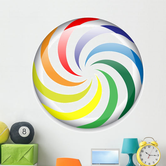 Colorful peppermint candy button Wall Mural