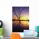 Silhouetted Trees In Lake Bennet At Sunset Wall Mural