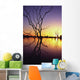Silhouetted Trees In Lake Bennet At Sunset Wall Mural