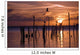 Silhouette Of Seagulls On Posts In Sea At Sunset Wall Mural