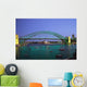 Sydney Harbour Bridge At Dusk With Opera House Behind Wall Mural