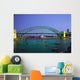 Sydney Harbour Bridge At Dusk With Opera House Behind Wall Mural