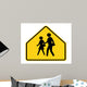 Road Sign School Crossing Wall Decal
